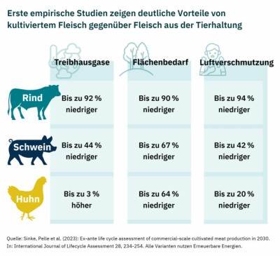 Infografik Vorteile kultiviertes Fleisch