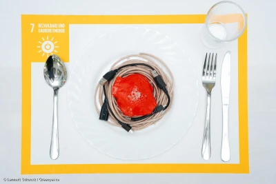 Tischset mit Bezug zum Projekt