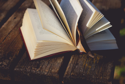 Aufgeklapptes Buch
