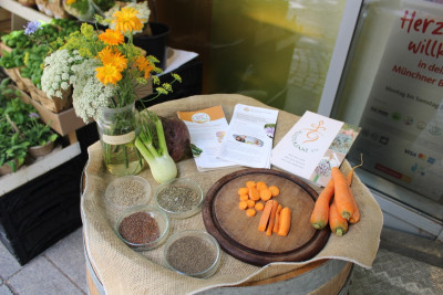 Großaufnahme des Infostands