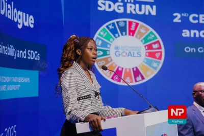 Laura Muwanguzi spricht als Jugendrednerin beim 2. CEO’s Breakfast und High-Level Dialogue zum SDG Run.